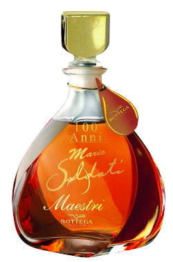 Grappa Bottega Maestri im Samtbeutel 38%