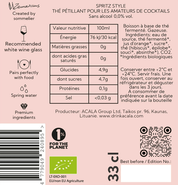 Spritz Style Sparkling Tea  Bio