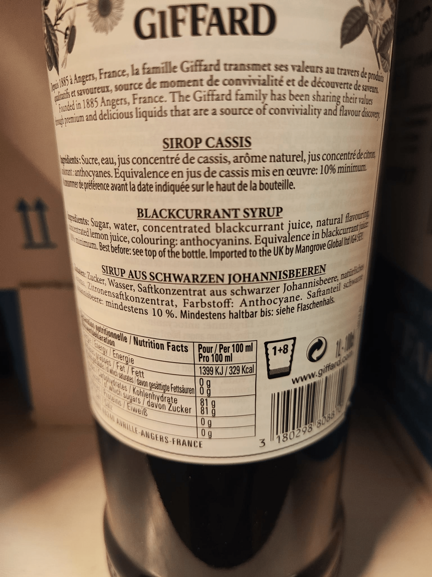 Giffard Cassis Sirup