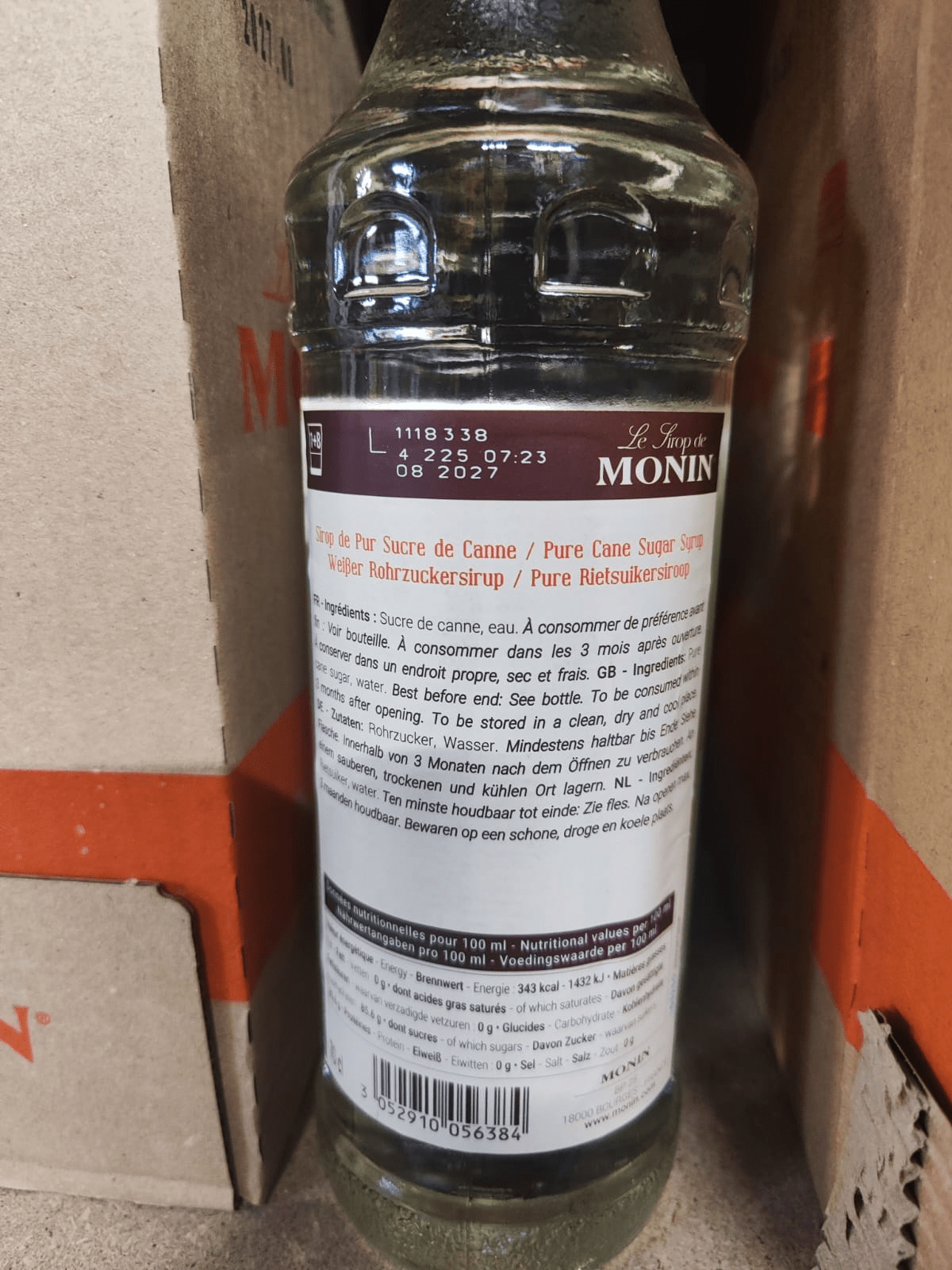 Monin Rohrzuckersirup Weiss