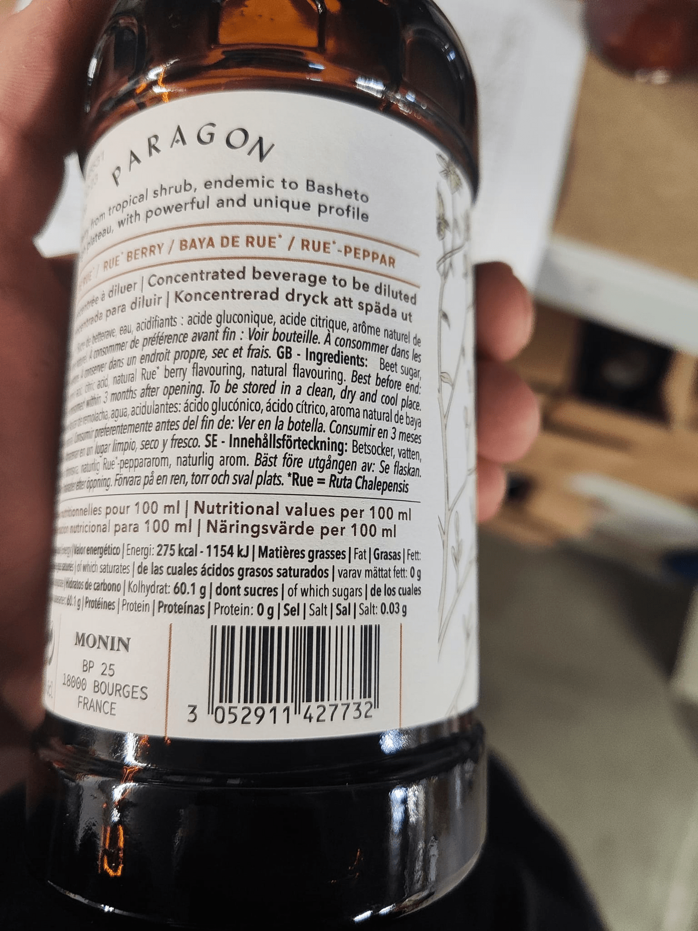 Monin Paragon 'Rue Berry' Pepper Cordial