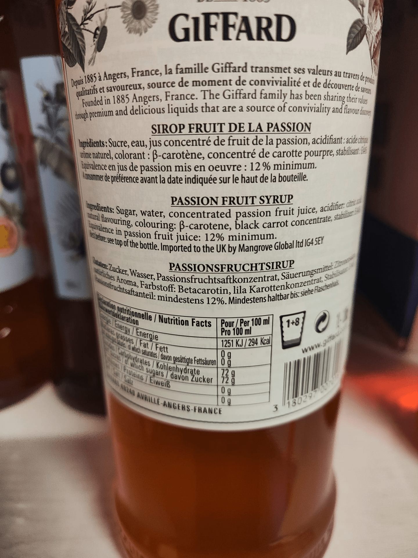 Giffard Passionsfrucht Sirupe