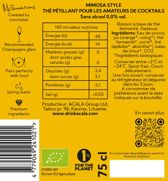 Mimosa Style Sparkling Tea  Bio