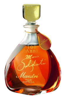 Grappa Bottega Maestri im Samtbeutel 38%  70cl